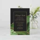 Invitation College Trunk Party Elegant Green Gold Marble (Debout devant)