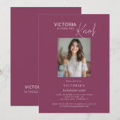 Invitation coller le noeud photo Bachelorette Party Invitatio (Devant / Derrière)