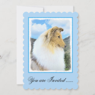 Invitation Collie en Montagne (Rough) Peinture - Chien Art