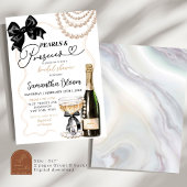 Invitation Collier de perles Coquette noire et Prosecco