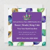 Invitation Collier de perles Mardi Gras (Dos)