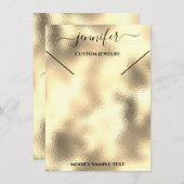 Invitation Collier Display Card Gold Jewelry Logo (Devant / Derrière)