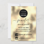 Invitation Collier Display Card Gold Jewelry Logo (Dos)
