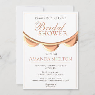 Invitation Collier Élégant de Pêche Mariage Blanc
