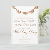 Invitation Collier Élégant de pêche Mariage Blanc (Debout devant)