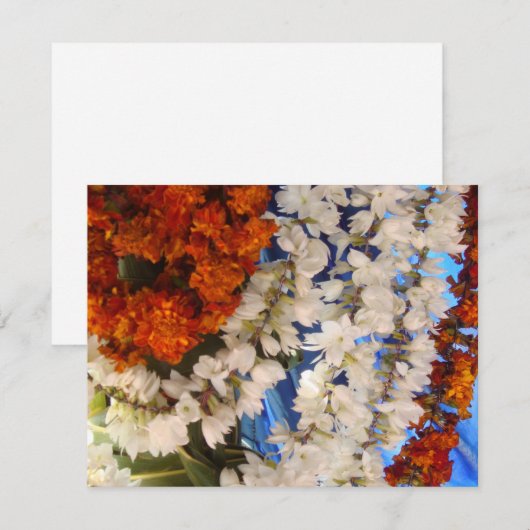 Invitation colliers de fleurs indiens (Devant / Derrière)