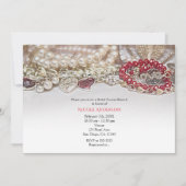 Invitation Colliers de perles et d'amour rouge pour la Saint- (Devant)