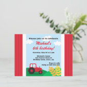 Invitation Collines de tracteur de ferme et partie (Debout devant)