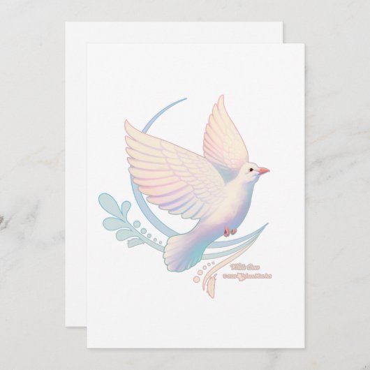Invitation Colombe blanche (Devant / Derrière)