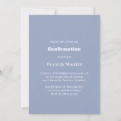 Invitation colombe blanche fond bleu Confirmation (Dos)