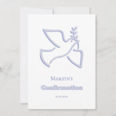 Invitation colombe bleue Confirmation  (Devant)