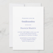Invitation colombe bleue Confirmation  (Dos)