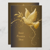 Invitation Colombe de Noël de paix (Devant / Derrière)