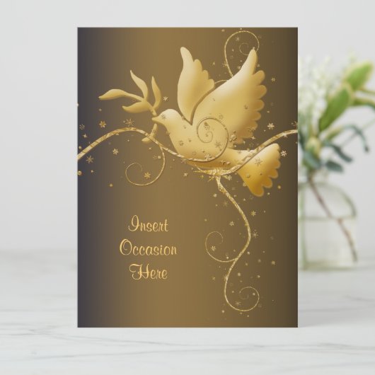 Invitation Colombe de Noël de paix (Debout devant)