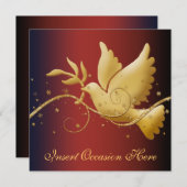 Invitation Colombe de Noël de paix (Devant / Derrière)