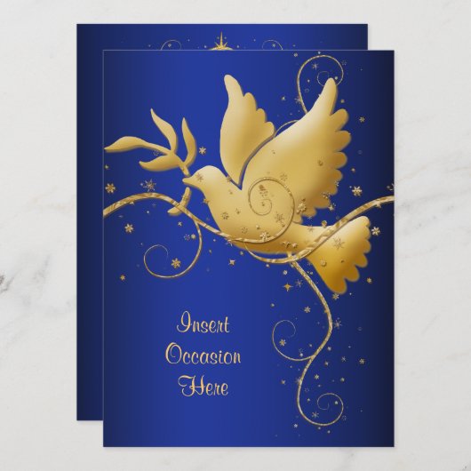 Invitation Colombe de paix (Devant / Derrière)