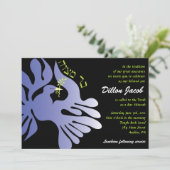 Invitation Colombe d'invitation de bat mitzvah de barre de (Debout devant)