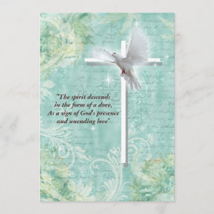 Invitation Colombe religieuse de confirmation