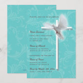 Invitation Colombe religieuse de confirmation de communion de (Devant / Derrière)