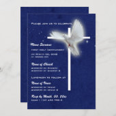 Invitation Colombe religieuse de confirmation de communion de (Devant / Derrière)