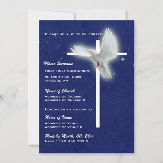 Communion invitation cartes-paix colombe-communion cartes invitations 