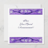 Invitation COLOMBES BLANCHES À LA FENÊTRE, monogramme (Dos)