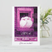 Invitation COLOMBES BLANCHES À LA FENÊTRE monogramme champagn (Debout devant)