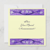 Invitation COLOMBES BLANCHES À LA FENÊTRE, monogramme métalli (Dos)