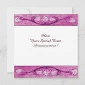 INVITATION COLOMBES BLANCHES À LA FENÊTRE ROSE, MONOGRAMME DE (Dos)