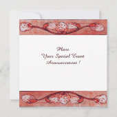 INVITATION COLOMBES BLANCHES À LA FENÊTRE ROUGE GEM MONOGRAMM (Dos)