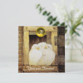 INVITATION COLOMBES BLANCHES DANS FÊTE DE MARIAGE JAUNE MARRO (Debout devant)