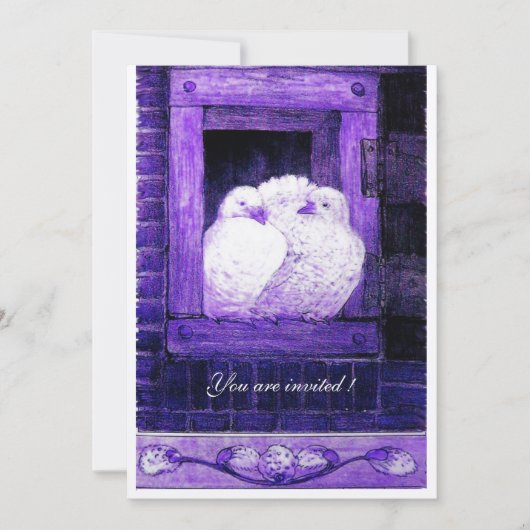 Invitation COLOMBES BLANCHES DANS LA FENÊTRE BLEUE, Cortège d (Devant)