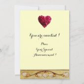 INVITATION COLOMBES BLANCHES DANS LA FENÊTRE, MONOGRAMME DE G (Dos)