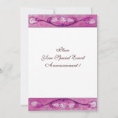 INVITATION COLOMBES BLANCHES DANS LE FUCHSIA ROSE (Dos)