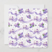 Invitation Colombes blanches de mariage avec lilas et rubans (Dos)