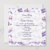 Invitation Colombes blanches de mariage avec lilas et rubans (Devant)