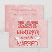 Invitation Colombes de mariage RSVP (Devant / Derrière)