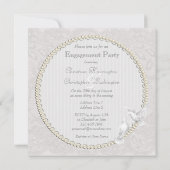 Invitation Colombes et partie de fiançailles blanches de (Dos)