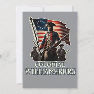 Invitation Colonial Williamsburg Colonial Soldier Vintage