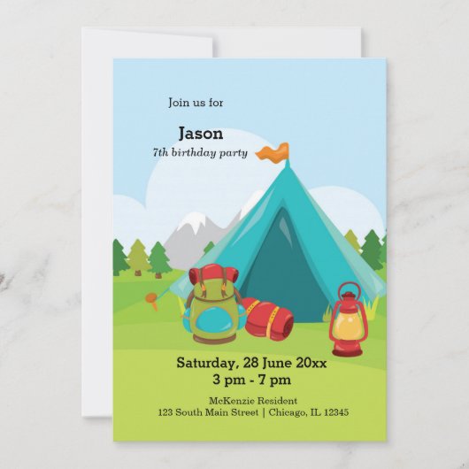 Invitation Colonie de vacances (Devant)