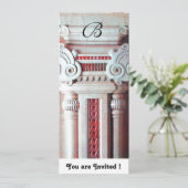 Invitation COLONNE ART NOUVEAU CLASSEUSE Décor Monogramme Rou (Debout devant)