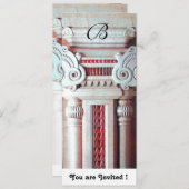 Invitation COLONNE DÉCORATIVE CLASSIQUE ART NOUVEAU Monogramm (Devant / Derrière)