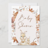 Invitation Colonnes d'automne Feuillage Bunny Kitten Baby sho (Dos)