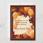 Invitation Colonnes d'automne Feuilles de l'arbre (Devant)