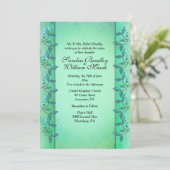 Invitation Colonnes vertes de mer chic (Debout devant)