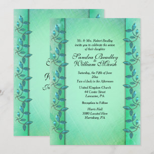 Invitation Colonnes vertes de mer chic