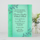 Invitation Colonnes vertes de mer chic (Debout devant)