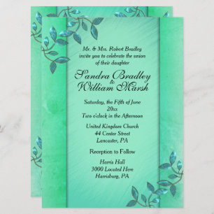 Invitation Colonnes vertes de mer chic