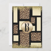 Invitation Color Block Cream Ivory Black & Leopard Cheetah (Dos)