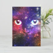 Invitation Color Burst Galaxy Cat  (Debout devant)